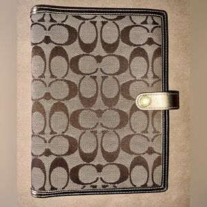 Coach Brown Signature Pattern planner